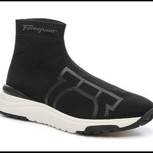 Ferragamo Soft Knit High-Top Sneakers Black men 9